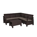 Set mobilier gradina maro Keter Alibert Corfu, rattan artificial